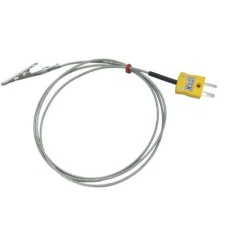 【268-4409】ワニ口クリップ熱電対、Kタイプ、+250℃、ケーブル長さ:1m