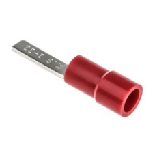 【270-7465】圧着ブレード端子 絶縁 刃長さ11mm 刃幅3mm 赤 アンシュラウド、22AWG → 16AWG