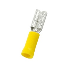 【270-7567】メス スペードコネクタ ダブルクリンプ タイプ: 0.2mm2 → 0.5mm2 26AWG → 22AWG 黄