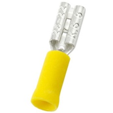 【270-7568】メス スペードコネクタ ダブルクリンプ タイプ: 0.2mm2 → 0.5mm2 26AWG → 22AWG 黄