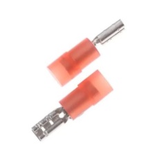 【270-7587】メス スペードコネクタ、ダブルクリンプ タイプ: 0.5mm2 → 1.5mm2 22AWG → 16AWG、赤