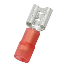 【270-7588】メス スペードコネクタ、ダブルクリンプ タイプ: 0.5mm2 → 1.5mm2 22AWG → 16AWG、赤