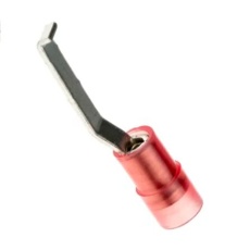 【270-7602】圧着ブレード端子 絶縁 刃長さ17.4mm 刃幅3mm 赤 アンシュラウド、22AWG → 16AWG