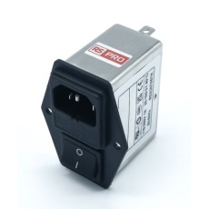 【278-0349】IECインレット、1A 250 V ac、2ヒューズ 2極 シャーシマウント