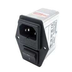 【278-0353】IECインレット、6A 250 V ac、2ヒューズ 2極 シャーシマウント