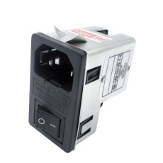 【278-0357】IECインレット、6A 250 V ac、1ヒューズ 2極 シャーシマウント