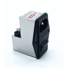 【278-0358】IECインレット、6A 250 V ac、2ヒューズ 2極 シャーシマウント
