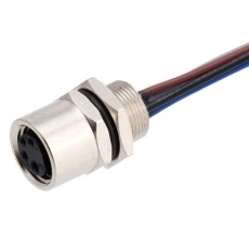 【282-5372】メス 丸型コネクタ、4極、スタンダード、前面取り付け