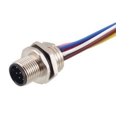 【282-5408】オス 丸型コネクタ、8極、スタンダード、前面取り付け