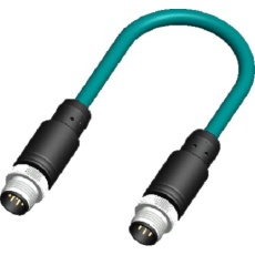 【283-4986】M12 → M12 アクチュエータ/センサーケーブル、8 ピン、2m オス → オス 熱可塑性エラストマ(TPE)