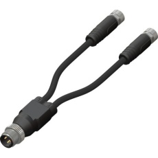 【283-5011】M12 → M8 アクチュエータ/センサーケーブル、4 ピン、300mm オス → メス 塩化ビニール(PVC)