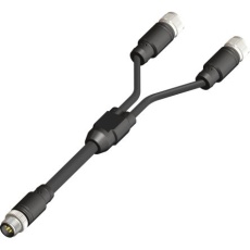 【283-5014】M12 → M12 アクチュエータ/センサーケーブル、8 ピン、300mm オス → メス 塩化ビニール(PVC)