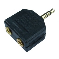 【286-2905】A/Vコネクタアダプタ 3.5 mm ステレオ 2 x 3.5 mm メスステレオ