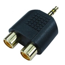 【286-2908】A/Vコネクタアダプタ 3.5 mm ステレオ 3 x RCA