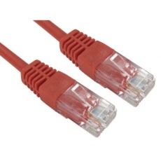 【286-3677】Cat5e イーサネットケーブル、RJ45-RJ45、20m、赤、UTP