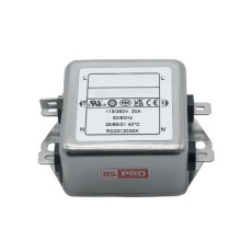 【286-7254】EMIフィルタ、電源ラインフィルタ、ノイズフィルタ、20A、115 / 250 V ac、1.相 シャーシーマウント