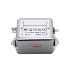 【286-7257】EMIフィルタ、電源ラインフィルタ、ノイズフィルタ、20A、115 / 250 V ac、1.相 シャーシーマウント