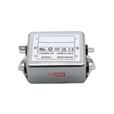 【286-7291】EMIフィルタ、電源ラインフィルタ、ノイズフィルタ、3A、115 / 250 V ac、1.相 シャーシーマウント