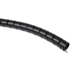 【288-4923】スパイラルケーブルラップ ナイロン 黒(5m入り)