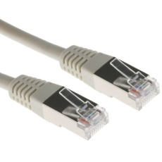 【333-6554】Cat5 イーサネットケーブル、RJ45-RJ45、1m、グレー、F/UTP