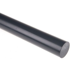 【438-6336】塩化ビニール(PVC)ロッド、ポリ塩化ビニール、1m グレー、30mm径