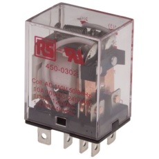 【450-0302】パワーリレー 110V ac 2c接点 10A プラグイン