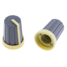 【467-5872】ゴム ポテンショメータ ノブ、6mm、丸型軸 直径:13mm、Push-On