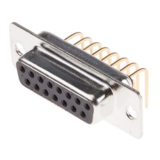 【528-3711】D-subコネクタ、15極、メス、スルーホール実装