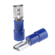 【613-9851】メス スペードコネクタ、レセプタクル タイプ: 1.5mm2 → 2.5mm2 16AWG → 14AWG、青