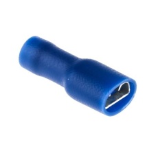 【624-1178】メス スペードコネクタ、ダブル圧着 タイプ: 1.5mm2 → 2.5mm2 16AWG → 14AWG、青
