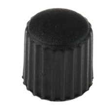 【631-9085】つまみノブ ローレット加工、M4 直径:15mm 黒