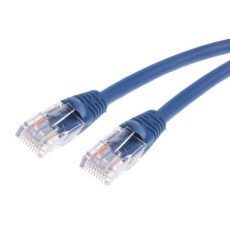 【657-2056】Cat5e イーサネットケーブル、RJ45-RJ45、10m、青、U/UTP