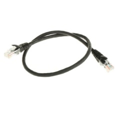 【657-2062】Cat5e イーサネットケーブル、RJ45-RJ45、0.5m、黒、U/UTP