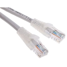 【657-2090】Cat5e イーサネットケーブル、RJ45-RJ45、0.5m、グレー、U/UTP