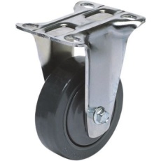 【666-7570】キャスター、75kg、ホイール径:100mm、固定プレート寸法:100 x 85mm