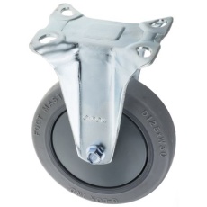 【666-7586】キャスター、90kg、ホイール径:125mm、固定プレート寸法:100 x 85mm