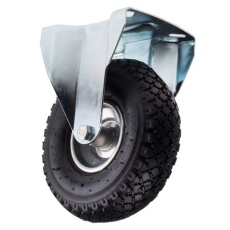 【666-7606】キャスター、150kg、ホイール径:260mm、固定プレート寸法:200 x 160mm