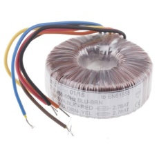 【671-8952】トロイダルトランス、1次:230V ac、2次:2 x 9V ac、電力:50VA