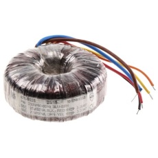 【671-9025】トロイダルトランス、1次:230V ac、2次:2 x 25V ac、電力:160VA