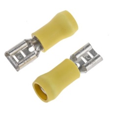 【FVDDF5.5-250A(S)(LF)】JST メス スペードコネクタ、レセプタクル タイプ: 2.6mm2 → 6.6mm2 12AWG → 10AWG、黄