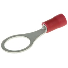 【FVWS1.25-10(LF)】JST リングターミナル、22AWG - 16AWG、内径:10.5mm、M10 (3/8)、赤