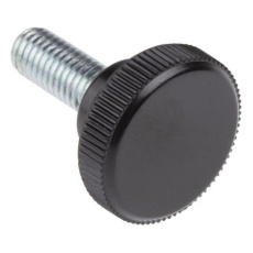 【702-7550】つまみノブ ローレット加工、M8 直径:26mm 黒