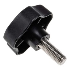 【702-7658】つまみノブ マルチローブ、M12 直径:60mm 黒
