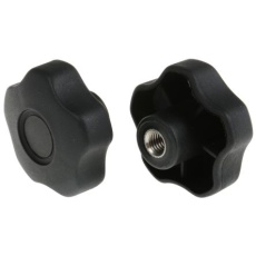 【702-7661】つまみノブ マルチローブ、M10 直径:60mm 黒