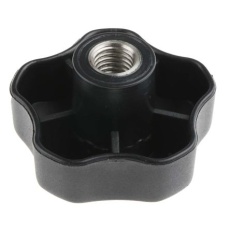 【702-7683】つまみノブ マルチローブ、M12 直径:60mm 黒