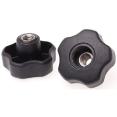 【702-7689】つまみノブ マルチローブ、M10 直径:50mm 黒
