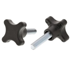 【702-7699】つまみノブ 4-Arm、M8 直径:40mm 黒