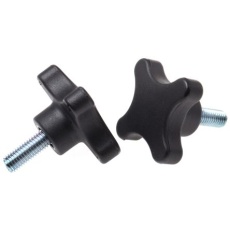 【702-7702】つまみノブ 4-Arm、M10 直径:60mm 黒