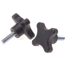 【702-7709】つまみノブ 4-Arm、M8 直径:50mm 黒