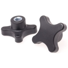 【702-7712】つまみノブ 4-Arm、M10 直径:60mm 黒